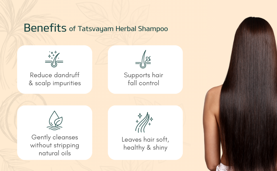 Tatsvayam Herbal Shampoo for Hair Fall Control & Strong Hair | Ayurvedic Shampoo with Amla, Shikakai & Reetha | 200ml