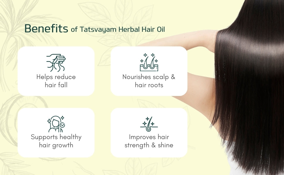 Tatsvayam Herbal Hair Oil for Hair Growth & Hair Fall Control | Ayurvedic Bhringraj Amla Hair Oil for Men & Women | 100ml