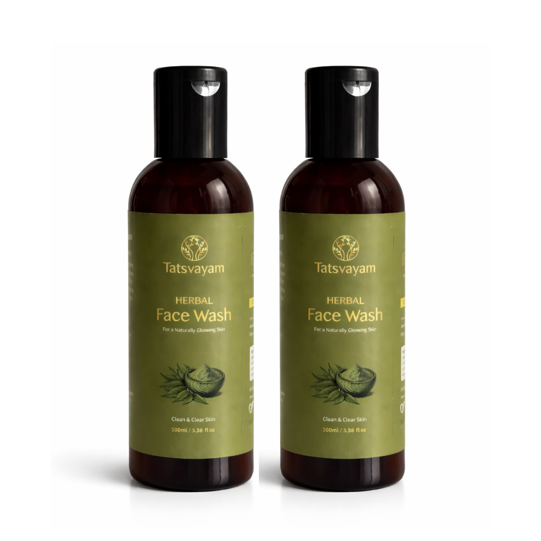 Tatsvayam Herbal Face Wash for Glowing Skin & Pimples Control | Neem Tulsi Ayurvedic Face Cleanser for Men & Women | 100ml